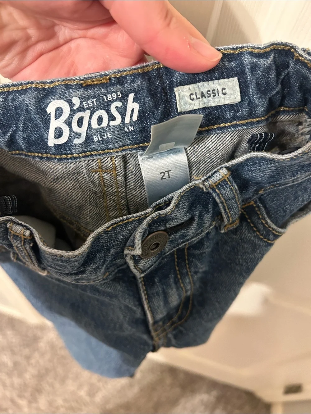 Toddler Boys, OshKosh B'gosh, Blue Denim Jeans, Adjustable Waist, 2T
